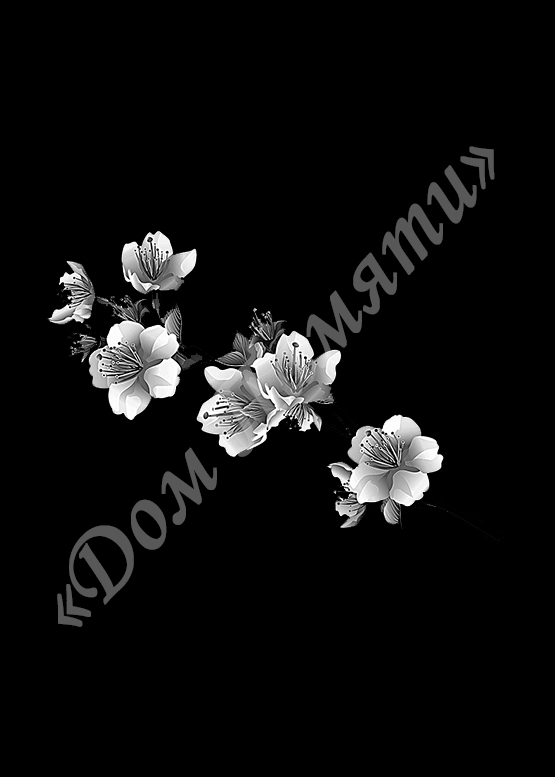 Ручная и машинная граверовка цветов на граните - ЦВТ092