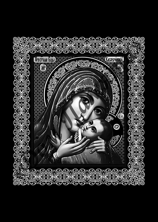 Ручная и машинная граверовка икон на граните - ИКН002