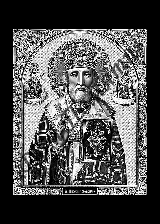 Ручная и машинная граверовка икон на граните - ИКН004