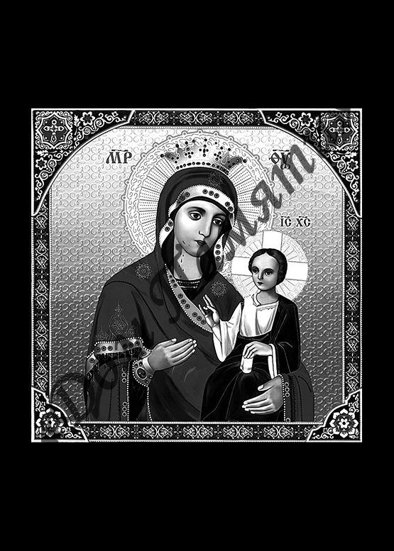 Ручная и машинная граверовка икон на граните - ИКН008