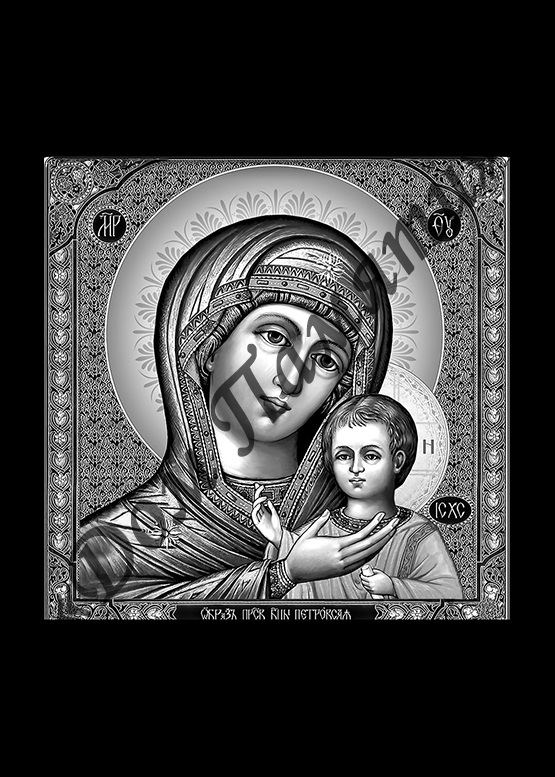Ручная и машинная граверовка икон на граните - ИКН024