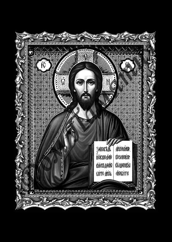 Ручная и машинная граверовка икон на граните - ИКН026