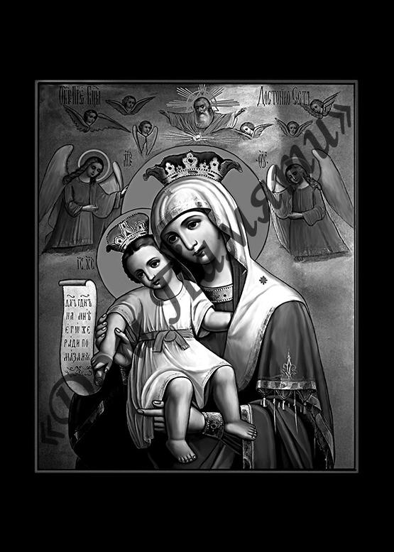 Ручная и машинная граверовка икон на граните - ИКН064