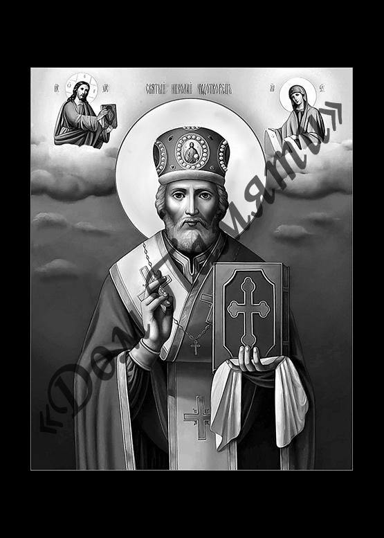 Ручная и машинная граверовка икон на граните - ИКН086