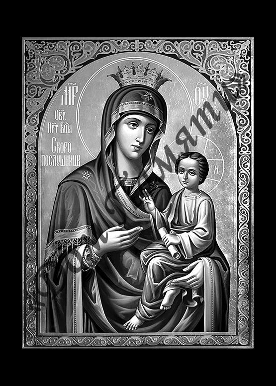 Ручная и машинная граверовка икон на граните - ИКН088