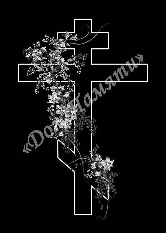 Ручная и машинная граверовка крестов на граните - КРТ021