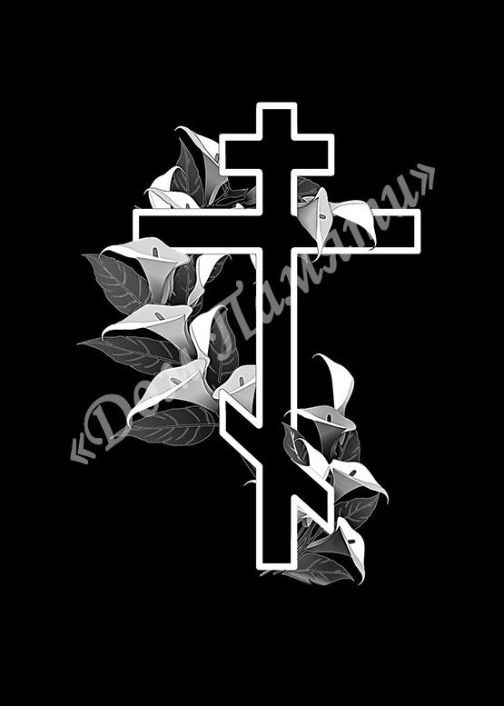 Ручная и машинная граверовка крестов на граните - КРТ037