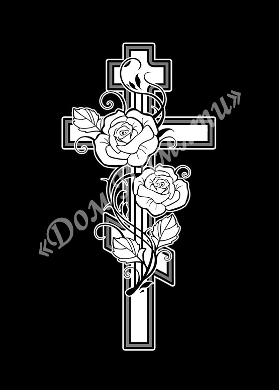 Ручная и машинная граверовка крестов на граните - КРТ040