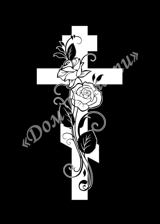 Ручная и машинная граверовка крестов на граните - КРТ041