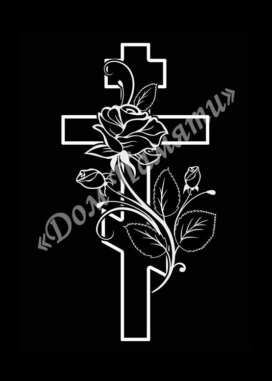 Ручная и машинная граверовка крестов на граните - КРТ042