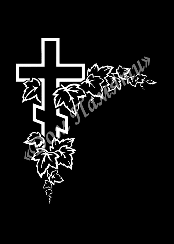 Ручная и машинная граверовка крестов на граните - КРТ043