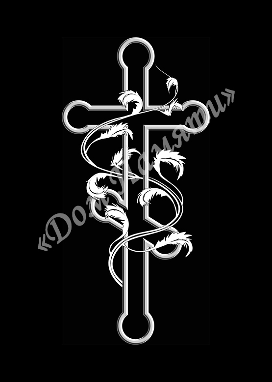 Ручная и машинная граверовка крестов на граните - КРТ046