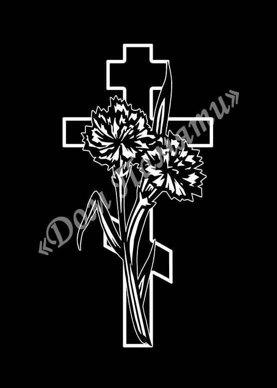 Ручная и машинная граверовка крестов на граните - КРТ047