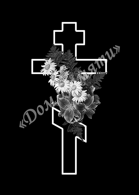 Ручная и машинная граверовка крестов на граните - КРТ048