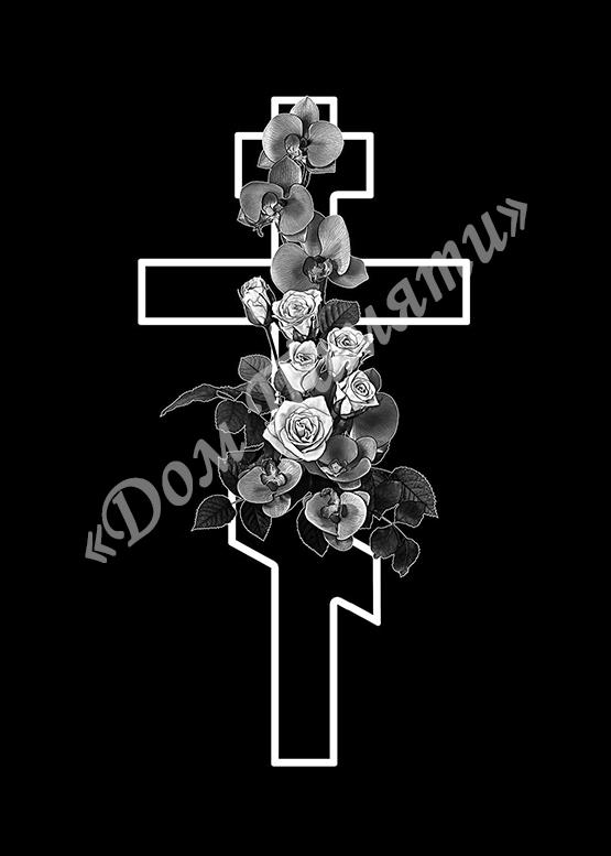 Ручная и машинная граверовка крестов на граните - КРТ052