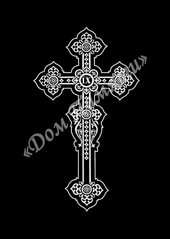 Ручная и машинная граверовка крестов на граните - КРТ057