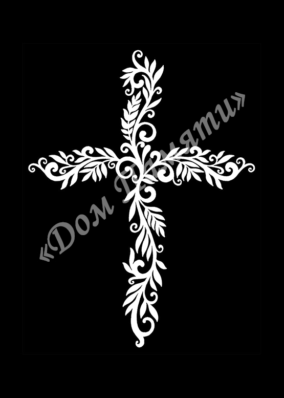 Ручная и машинная граверовка крестов на граните - КРТ059