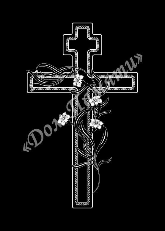 Ручная и машинная граверовка крестов на граните - КРТ066