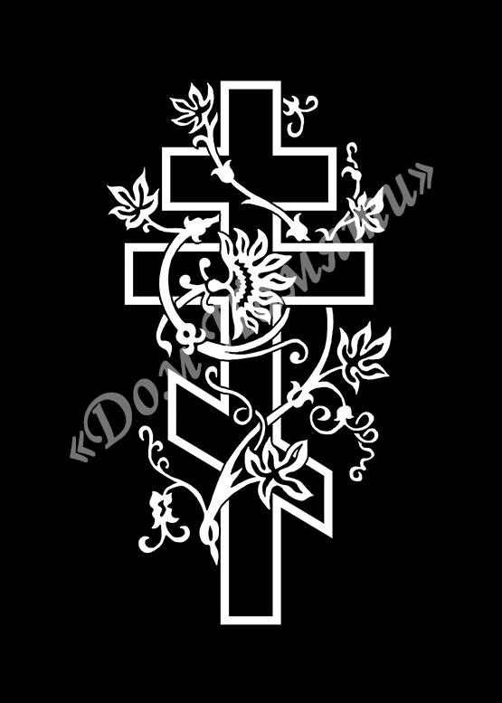 Ручная и машинная граверовка крестов на граните - КРТ069