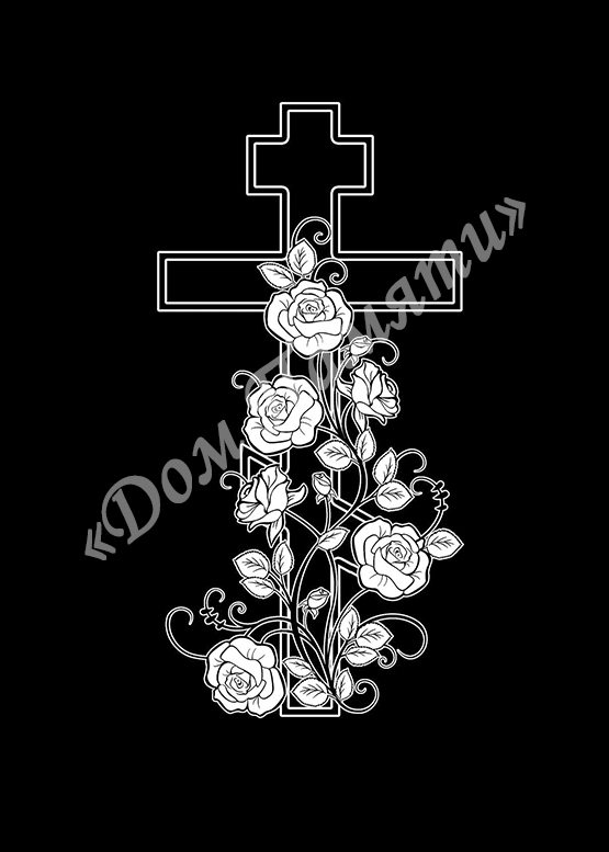 Ручная и машинная граверовка крестов на граните - КРТ075