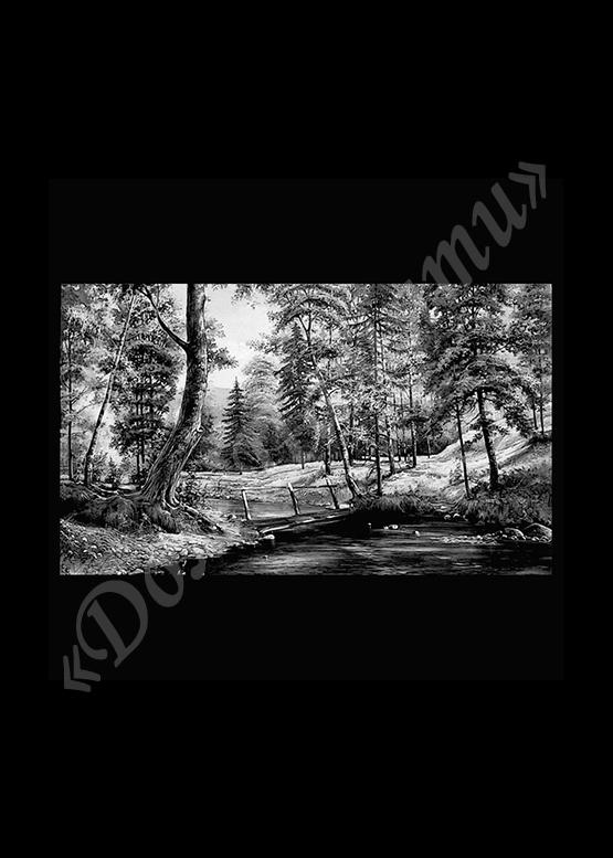 Ручная и машинная граверовка природы на граните - ПРР033